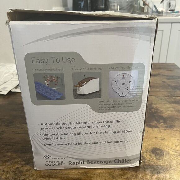 Cooper Cooler Rapid Beverage Chiller Cans Wine & Bottles HC-01 NOB TESTED White - Picture 4 of 8